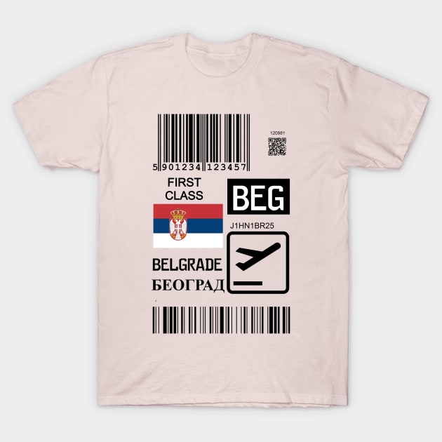 Belgrade Serbia travel ticket T-Shirt by Travellers